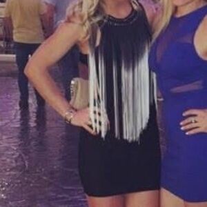 Fringe Ombré Mini Dress